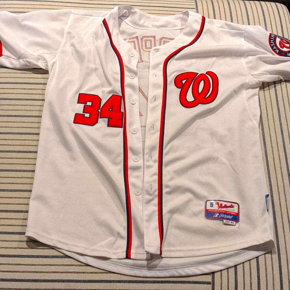 Washington Nationals #34 Bryce Harper (EUC) Size 40 Stitched Jersey